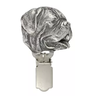 Dogue de Bordeaux - broche avec pince, support pour numéro de départ, épingle argentée pour exposition de chiens de la marque Art-Dog