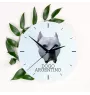Dogue argentin, Dogo argentino - horloge murale géométrique avec photo et logo de la marque Art-Dog
