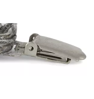 Dogue de Bordeaux, French Mastiff, Bordeauxdog - brooch with a clip, holder for a start number, silver-plated dog show pin from the Art-Dog brand