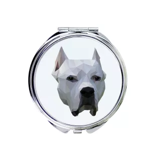 Dogo Argentino - mirror with a geometric design and the brand name Art-Dog