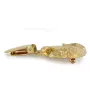 Dogue de Bordeaux, French Mastiff, Bordeauxdog - brooch with a clip, gold-plated holder for a race number, elegant dog show pin from Art-Dog brand