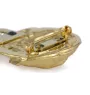 Dogue de Bordeaux, French Mastiff, Bordeauxdog - brooch with a clip, gold-plated holder for a race number, elegant dog show pin from Art-Dog brand