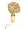 Dogue de Bordeaux, French Mastiff, Bordeauxdog - brooch with a clip, gold-plated holder for a start number, a gift for a dog show by Art-Dog brand.