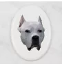 Dogo Argentino - a plate with a geometric design and the brand name Art-Dog