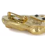 Dogue de Bordeaux, French Mastiff, Bordeauxdog - brooch with a clip, gold-plated holder for a start number, a gift for a dog show by Art-Dog brand.