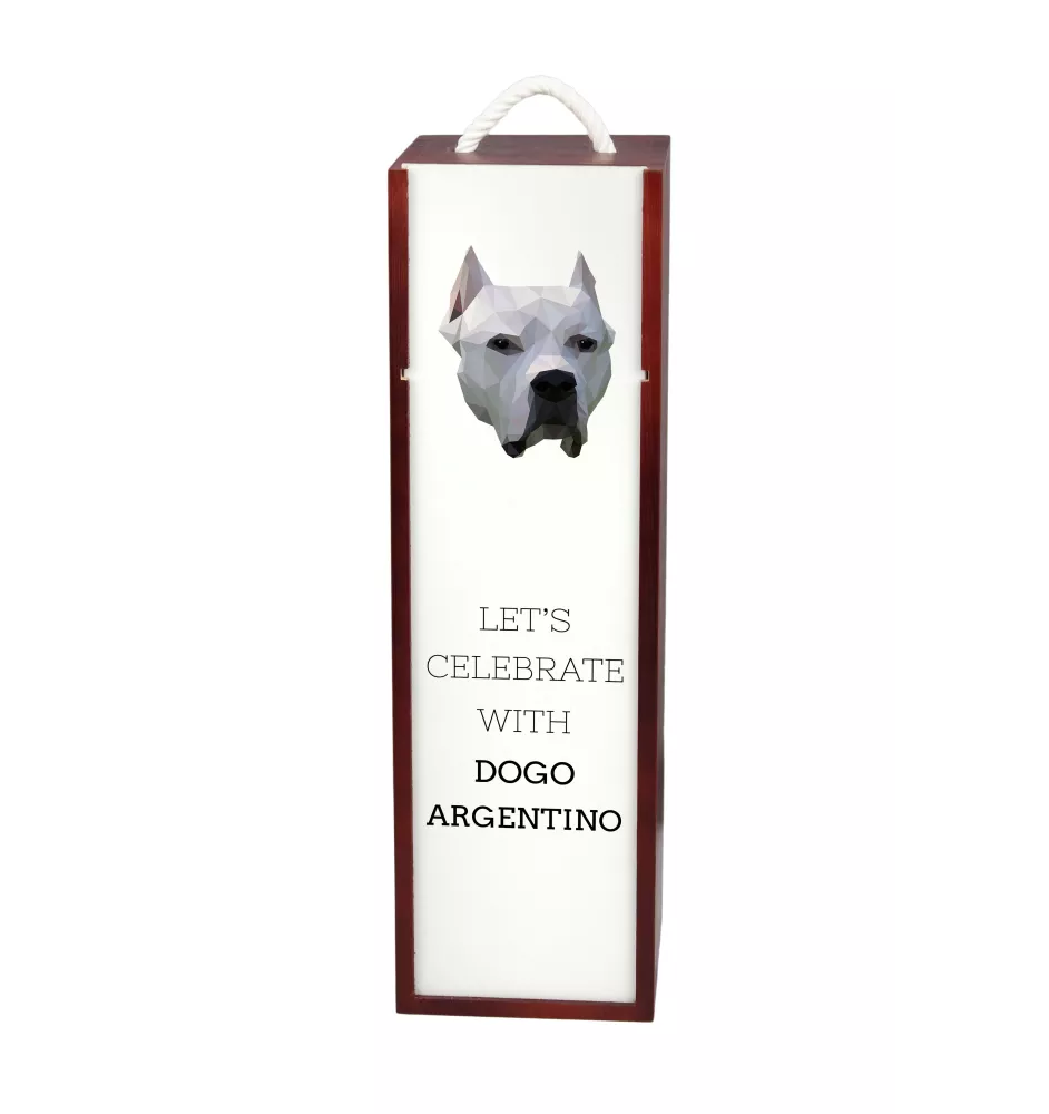 Dogo Argentino - geometric box with a picture and inscription for wine by Art-Dog