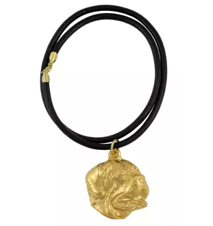 Dogue de Bordeaux I - porte-clés et collier avec chien dans une boîte, produit plaqué or de haute qualité, marque Art-Dog