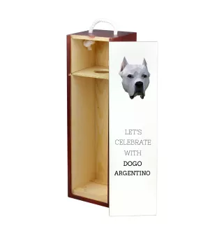 Dogo Argentino - geometric box with a picture and inscription for wine by Art-Dog