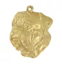 Dogue de Bordeaux, French Mastiff, Bordeauxdog II - keychain and necklace with a dog in a box, high-quality gold-plated product, Art-Dog brand
