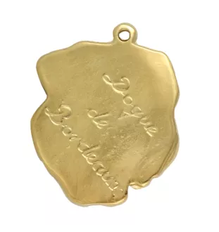 Dogue de Bordeaux, French Mastiff, Bordeauxdog II - keychain and necklace with a dog in a box, high-quality gold-plated product, Art-Dog brand
