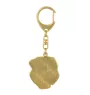 Dogue de Bordeaux II - porte-clés et collier avec chien dans une boîte, produit plaqué or de haute qualité, marque Art-Dog