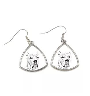 Argentinische Dogge, Dogo Argentino - Hund Ohrringe, hängende Ohrringe mit Bild, personalisierter Schmuck mit dem Aufdruck der Marke Art-Dog
