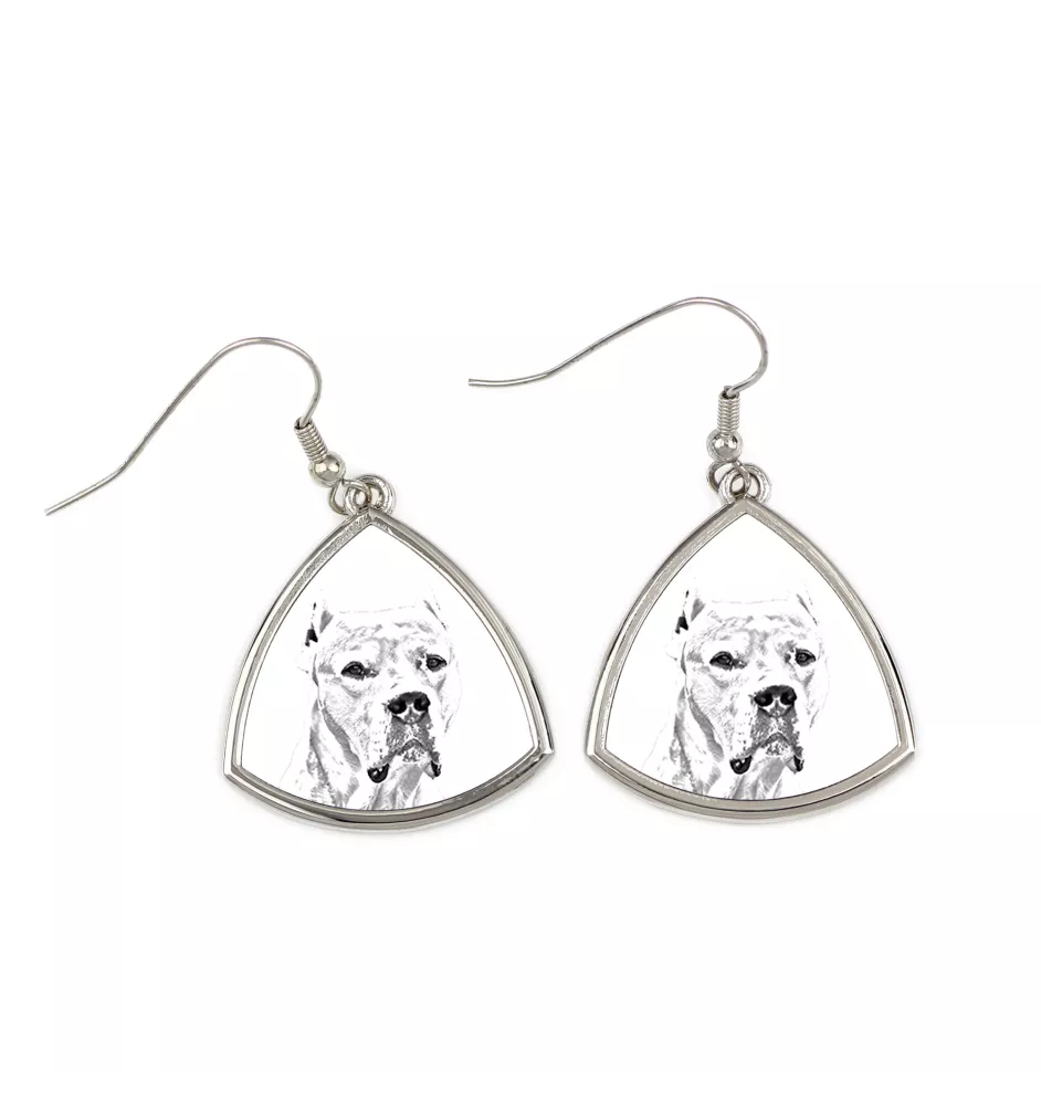 Dogo Argentino - dog earrings, hanging earrings with a picture, personalized jewelry with Art-Dog brand print