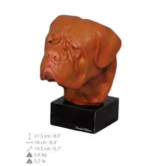 Dogue de Bordeaux, French Mastiff, Bordeauxdog - painted figurine, statue, figure, made by the artist, brand Art-Dog