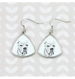 Dogue argentin, Dogo argentino - boucles d'oreilles avec chien, boucles d'oreilles pendantes avec photo, bijoux personnalisés avec impression de la marque Art-Dog
