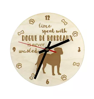 Dogue de Bordeaux, French Mastiff, Bordeauxdog - clock with a dog, wooden clock, wall clock for dog lovers, clock for desk and shelf, Art-Dog