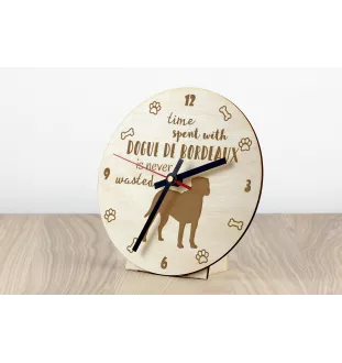 Bordeauxdogge, Dogue de Bordeaux - Hundeuhr, Holzuhr, Wanduhr für Hundefreunde, Tisch- und Regaluhr, Art-Dog