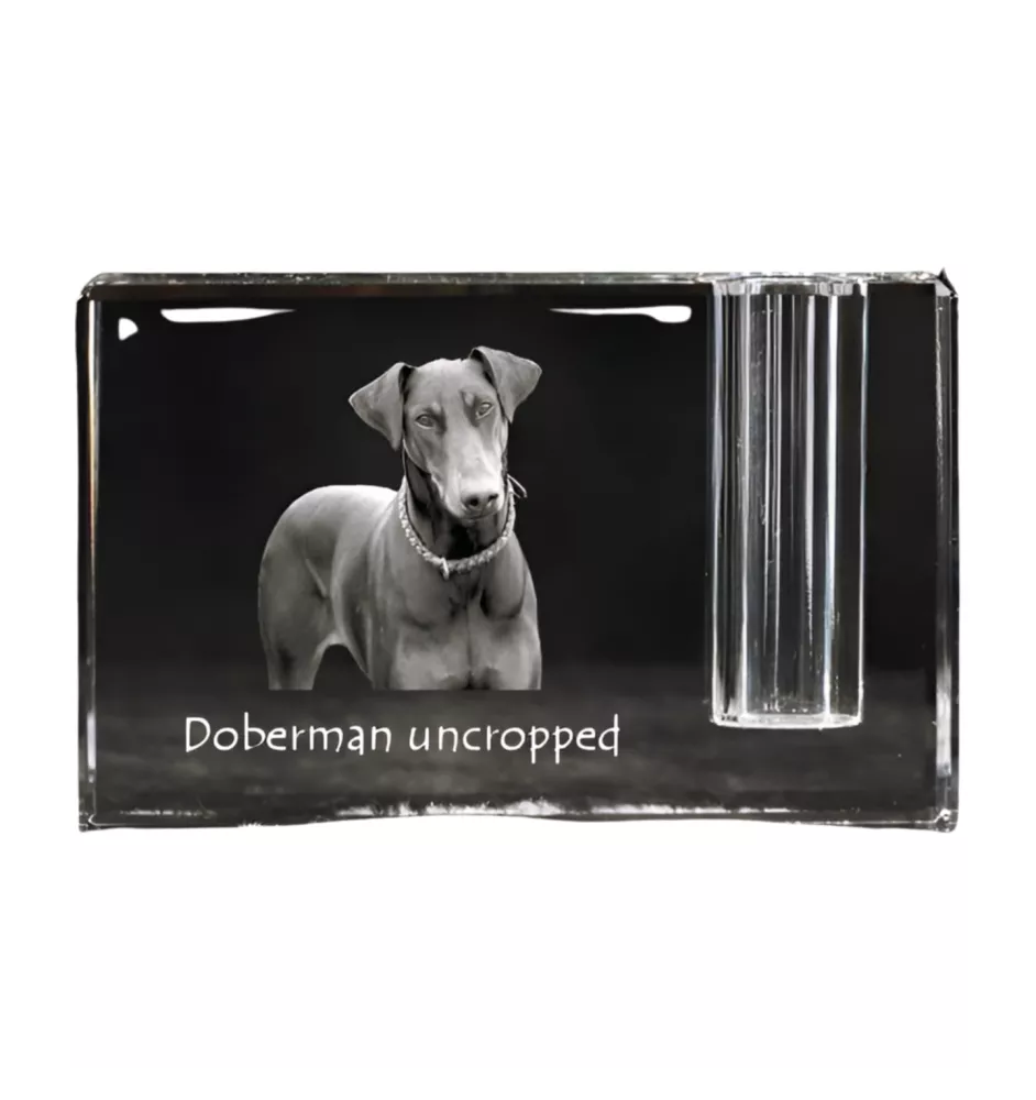Doberman penholder kryształowy z psem Art-Dog