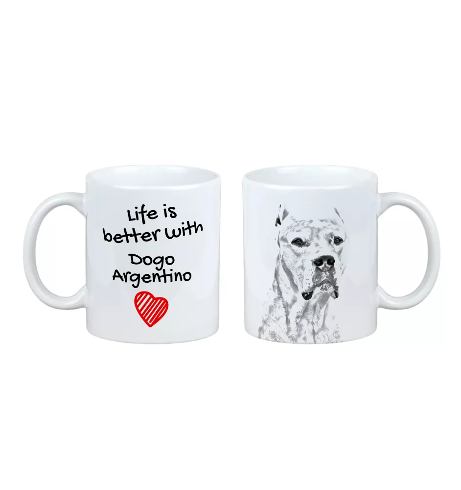 Argentinische Dogge, Dogo Argentino - Tasse mit Hund, Tasse mit Bild, personalisiertes Geschenk der Marke Art-Dog