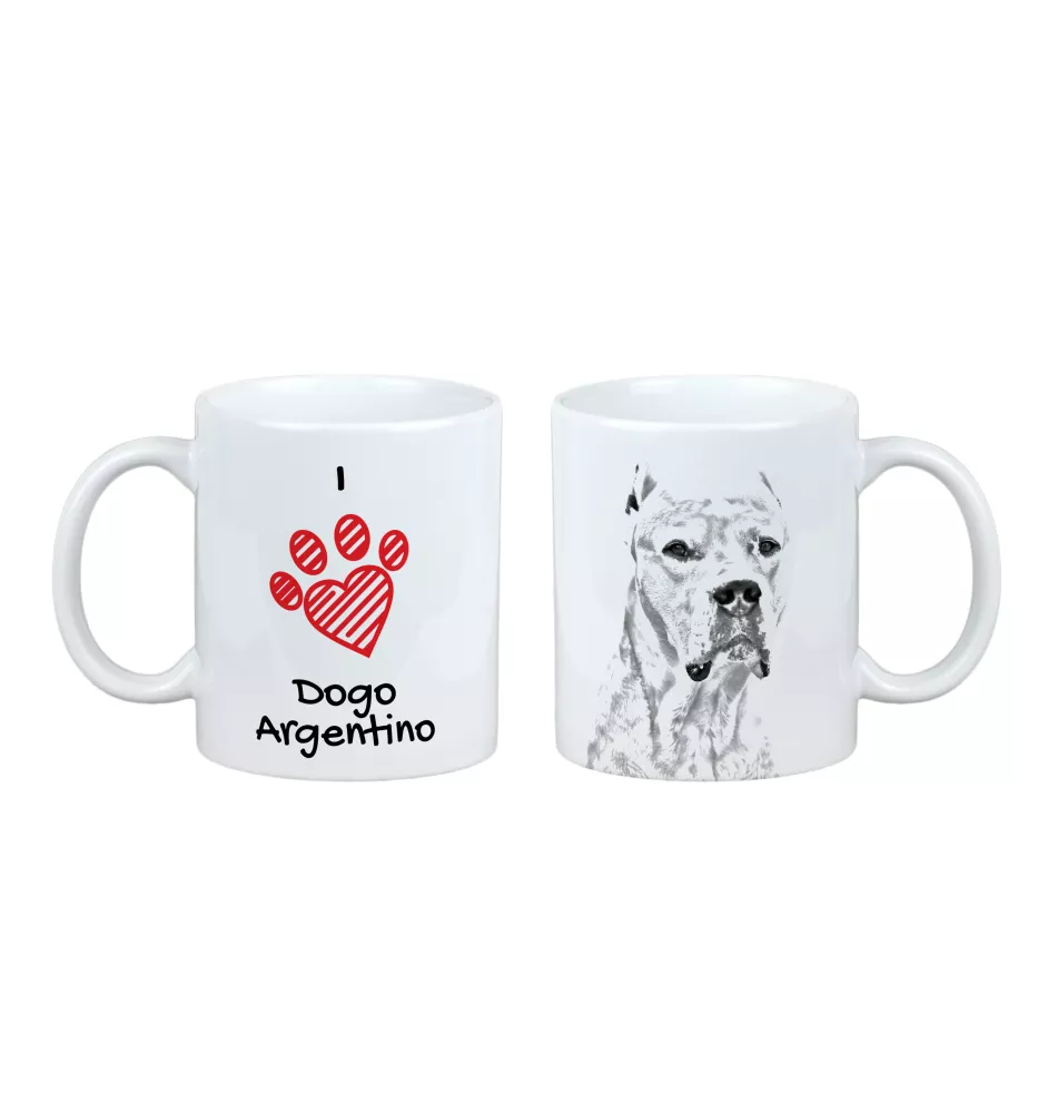 Dogue argentin, Dogo argentino - tasse avec chien, une tasse adorable avec une illustration, un cadeau avec votre photo de la marque Art-Dog