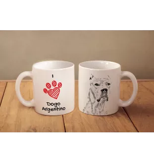 Dogue argentin, Dogo argentino - tasse avec chien, une tasse adorable avec une illustration, un cadeau avec votre photo de la marque Art-Dog