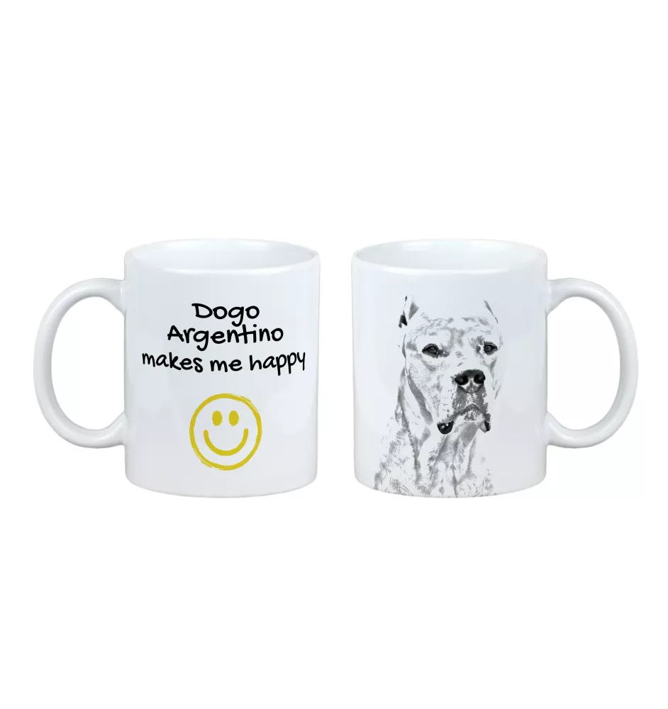 Argentinische Dogge, Dogo Argentino - Tasse mit Hund, fröhliche Tasse für Hundeliebhaber, personalisiertes Geschenk der Marke Art-Dog