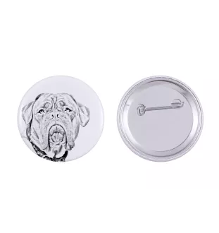 Dogue de Bordeaux, French Mastiff, Bordeauxdog - pin with your dog, add your own photo, Art-Dog brand