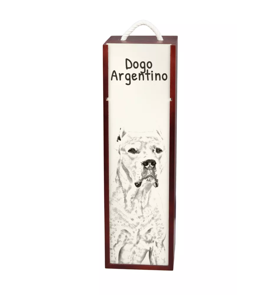 Dogo Argentino - wine box with a dog, alcohol box with graphics, personalized gift box from the Art-Dog brand