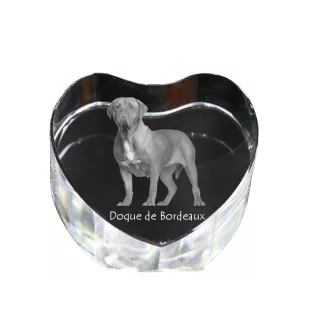Dog z Bordeaux serce kryształowe z psem Art-Dog