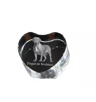 Dogue de Bordeaux - une photo de chien dans un cristal, un cœur en cristal, un cadre photo exceptionnel de la marque Art-Dog