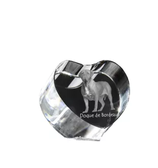 Dog z Bordeaux serce kryształowe z psem Art-Dog
