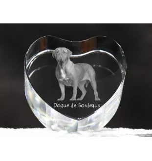 Dog z Bordeaux serce kryształowe z psem Art-Dog