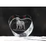 Dogue de Bordeaux, French Mastiff, Bordeauxdog - a photo of a dog in crystal, crystal heart, unique photo frame from the Art-Dog brand