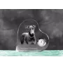 Dobermann I - Kristalluhr mit einem Hundebild, Herzregal-Uhr, personalisierte Standuhr der Marke Art-Dog