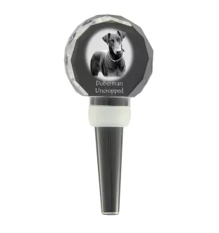 Dobermann, Doberman Pinscher, Dobie I - Crystal bottle stopper, unique wine stopper with photo, personalised gift for sommelier by Art-Dog brand