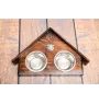 Dogue de Bordeaux, French Mastiff, Bordeauxdog II - wooden stand with bowls for a dog, decorative dog bowls, a gift for adopting a dog from the Art-Dog brand