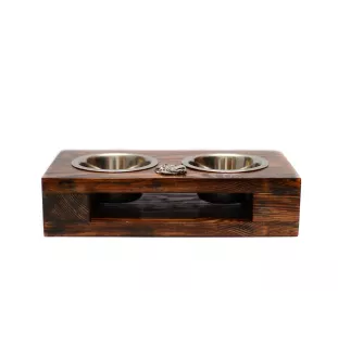 Dogue de Bordeaux I - support en bois avec des bols pour chien, bols pour chien en acier, cadeau pour l'adoption d'un chien de la marque Art-Dog
