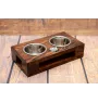 Dogue de Bordeaux I - support en bois avec des bols pour chien, bols pour chien en acier, cadeau pour l'adoption d'un chien de la marque Art-Dog