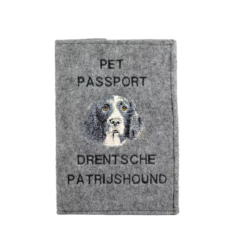 Chien de perdrix de Drente, Drentse Patrijshond - Porte passeport pour chien, porte document, cadeau pour le voyageur de la marque Art-Dog