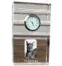 Dobermann, Dobermann Pinscher - une horloge en verre avec une photo, une photo de chien dans un cristal, une horloge de bureau personnalisée de la marque Art-Dog