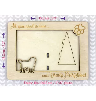 Drentscher Hühnerhund, Drentse Patrijshond - Fotorahmen, gravierter Holzrahmen, ein schönes Gadget für den Hundeliebhaber von Art-Dog