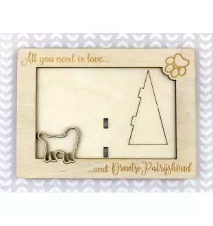 Drentscher Hühnerhund, Drentse Patrijshond - Fotorahmen, gravierter Holzrahmen, ein schönes Gadget für den Hundeliebhaber von Art-Dog