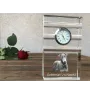 Dobermann, Dobermann Pinscher I - une horloge en verre avec une photo, une photo de chien dans un cristal, une horloge de bureau personnalisée de la marque Art-Dog