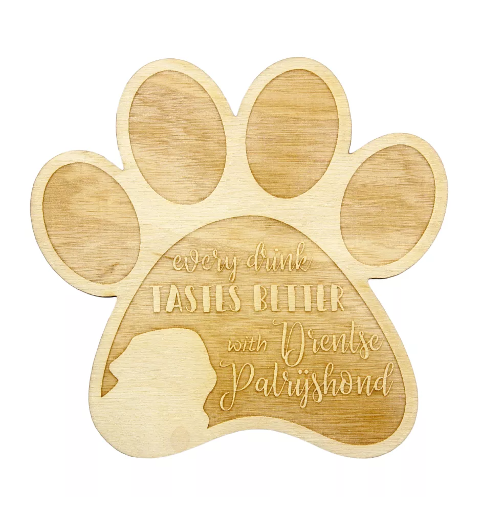 Chien de perdrix de Drente, Drentse Patrijshond - Sous-verre mug, sous-verre gravé avec chien, cadeau pour amoureux des chiens par la marque Art-Dog