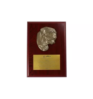 Dogue de Bordeaux, French Mastiff, Bordeauxdog - bas-relief of a dog, small decoration, realistic plaque with the Art-Dog brand