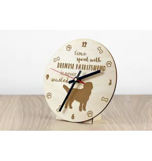 Drentscher Hühnerhund, Drentse Patrijshond - Hundeuhr, Holzuhr, Wanduhr für Hundefreunde, Tisch- und Regaluhr, Art-Dog