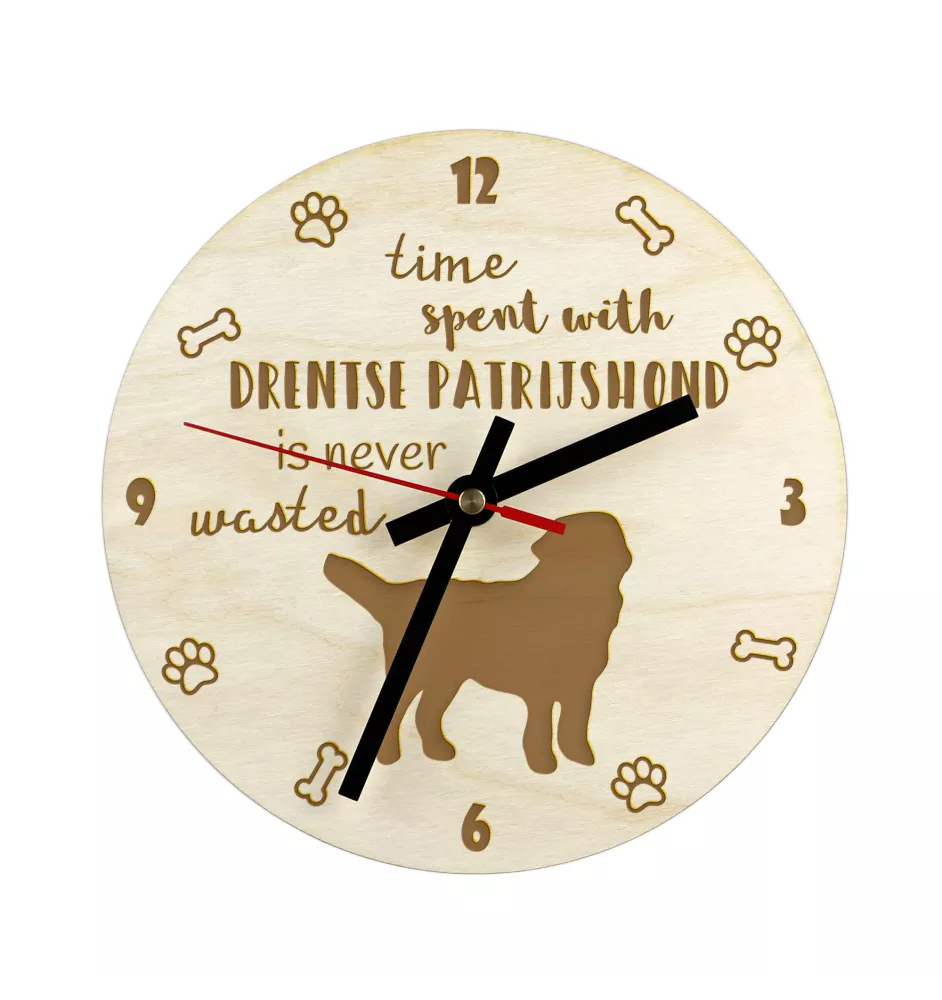 Chien de perdrix de Drente, Drentse Patrijshond - horloge avec chien, horloge en bois avec gravure, horloge personnalisée par Art-Dog