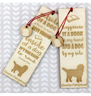 Drentscher Hühnerhund, Drentse Patrijshond - Lesezeichen mit Hund, personalisiertes Lesezeichen, Geschenk für Bücherwurm von der Marke Art-Dog