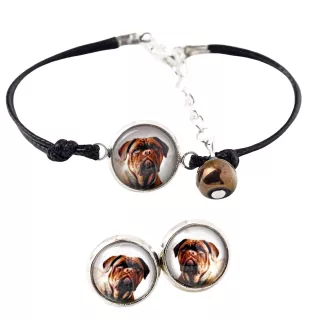 Dogue de Bordeaux - ensemble de bijoux avec votre photo, accessoire féminin, article fait main, produit fabriqué à la main avec passion pour la création de la marque Art-Dog