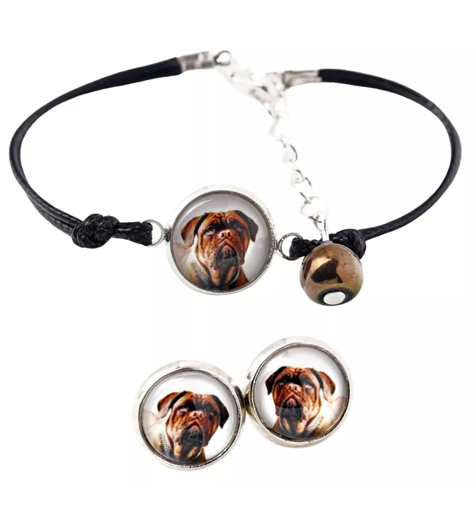 Dogue de Bordeaux - ensemble de bijoux avec votre photo, accessoire féminin, article fait main, produit fabriqué à la main avec passion pour la création de la marque Art-Dog